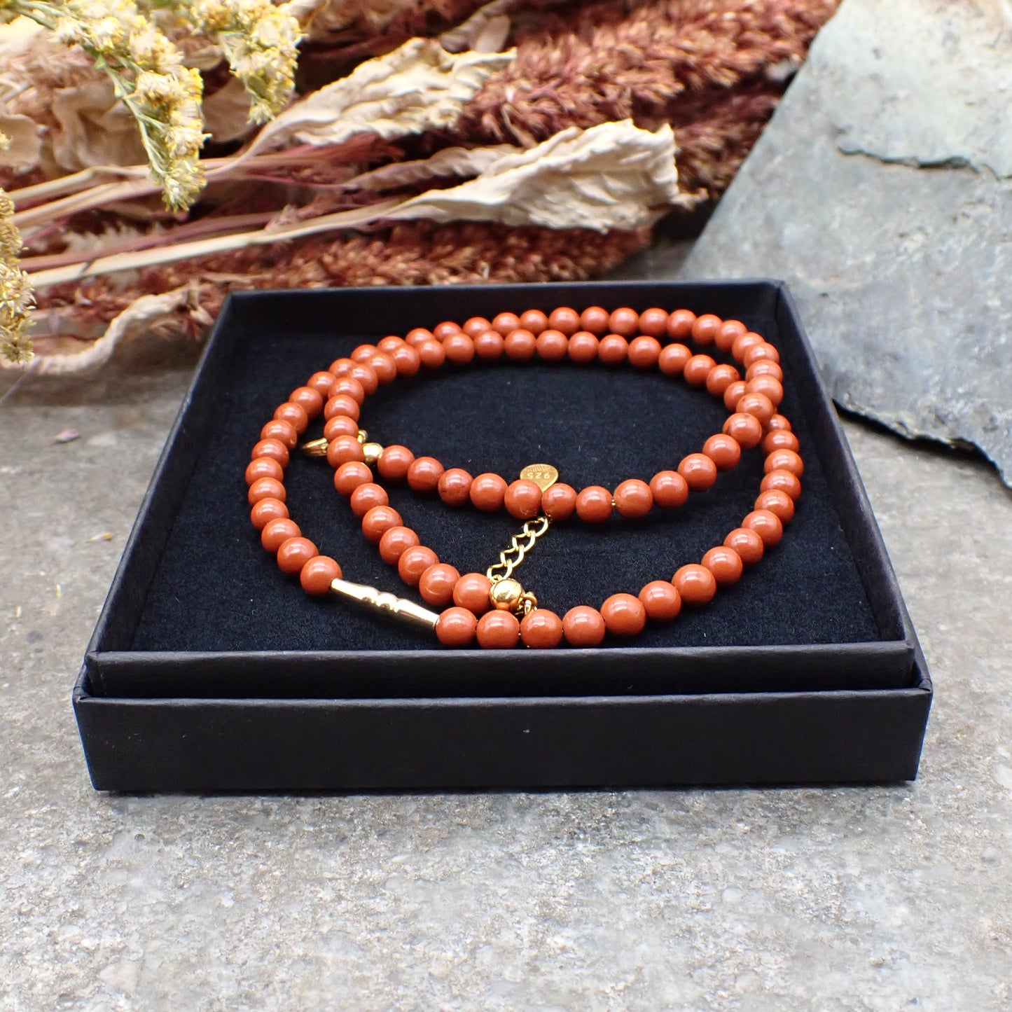 Stenen Ketting - Rode Jaspis