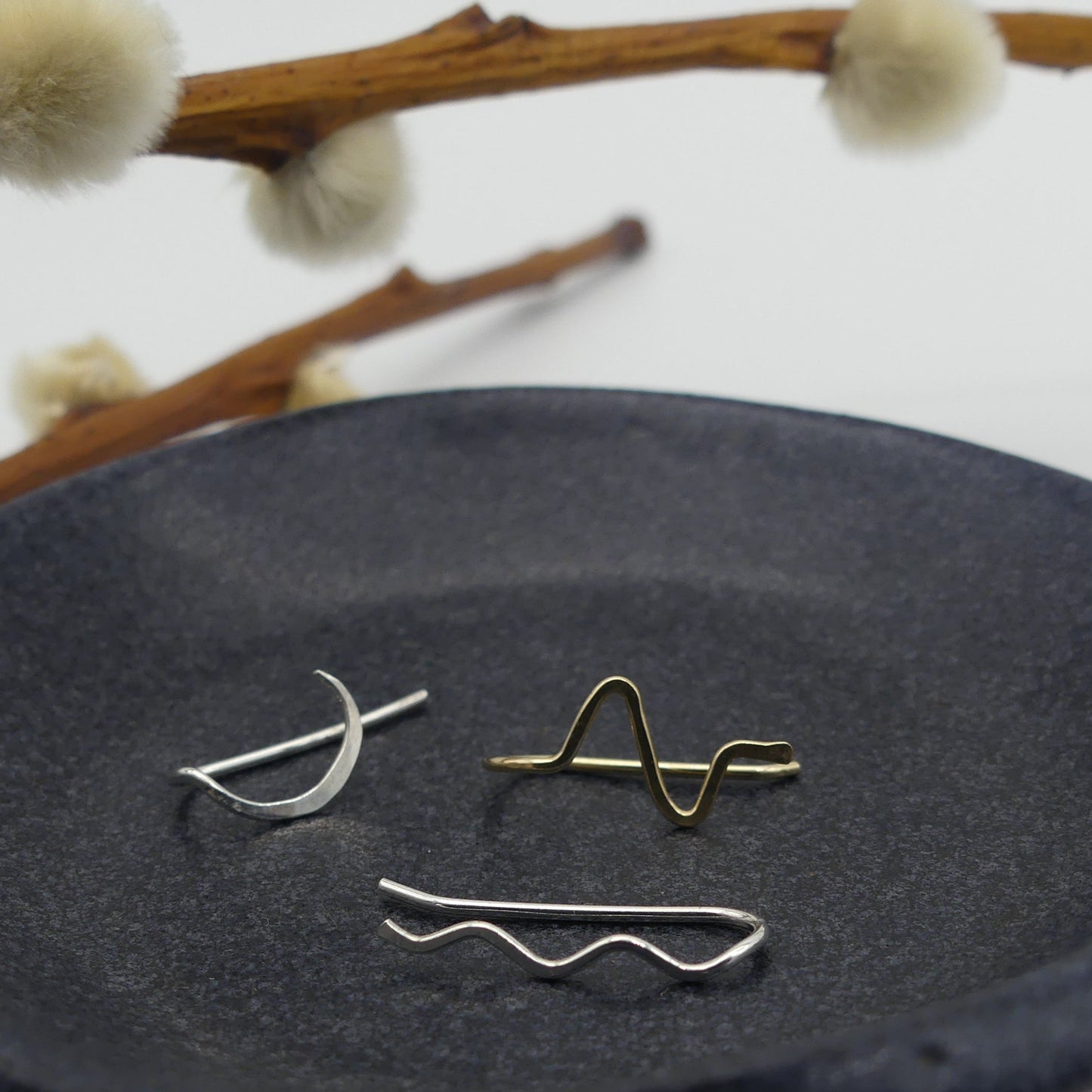 natuur geinspireerde sieraden oorklimmer vormen van losse oorbellen voor asymmetrische sieraden set