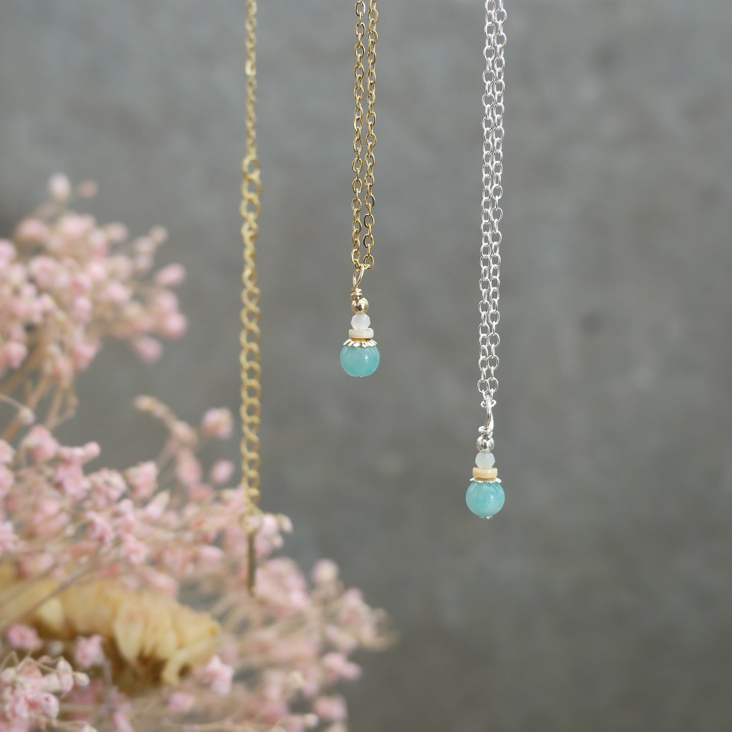 handgemaakte ketting voor dames met edelsteen hanger voor dames met amazoniet edelsteen