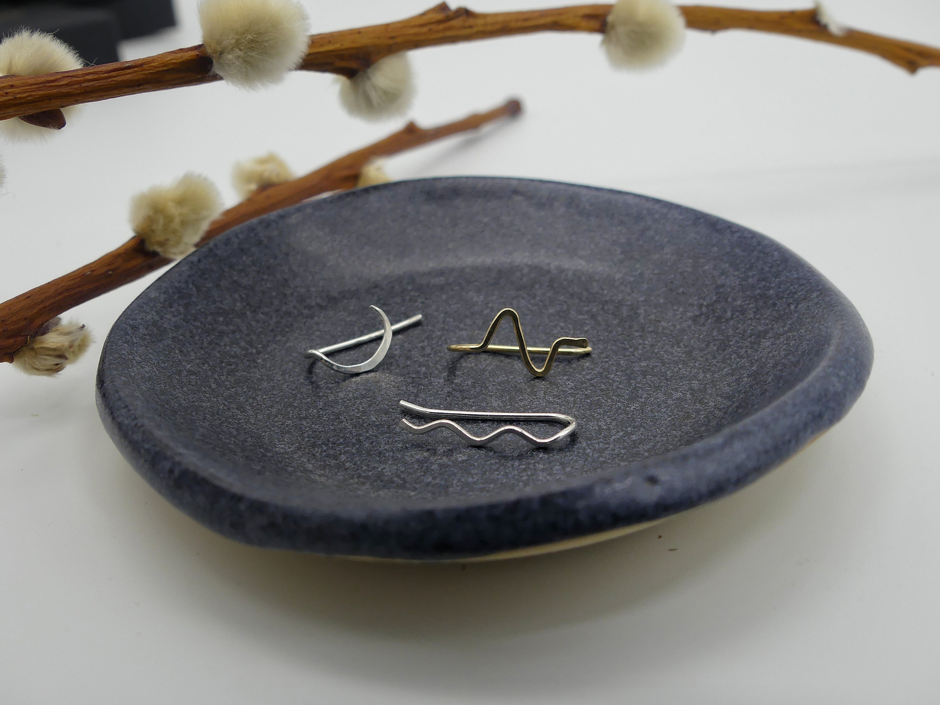 losse oorklimmer oorbellen natuurvormen stonestreet sieraden
