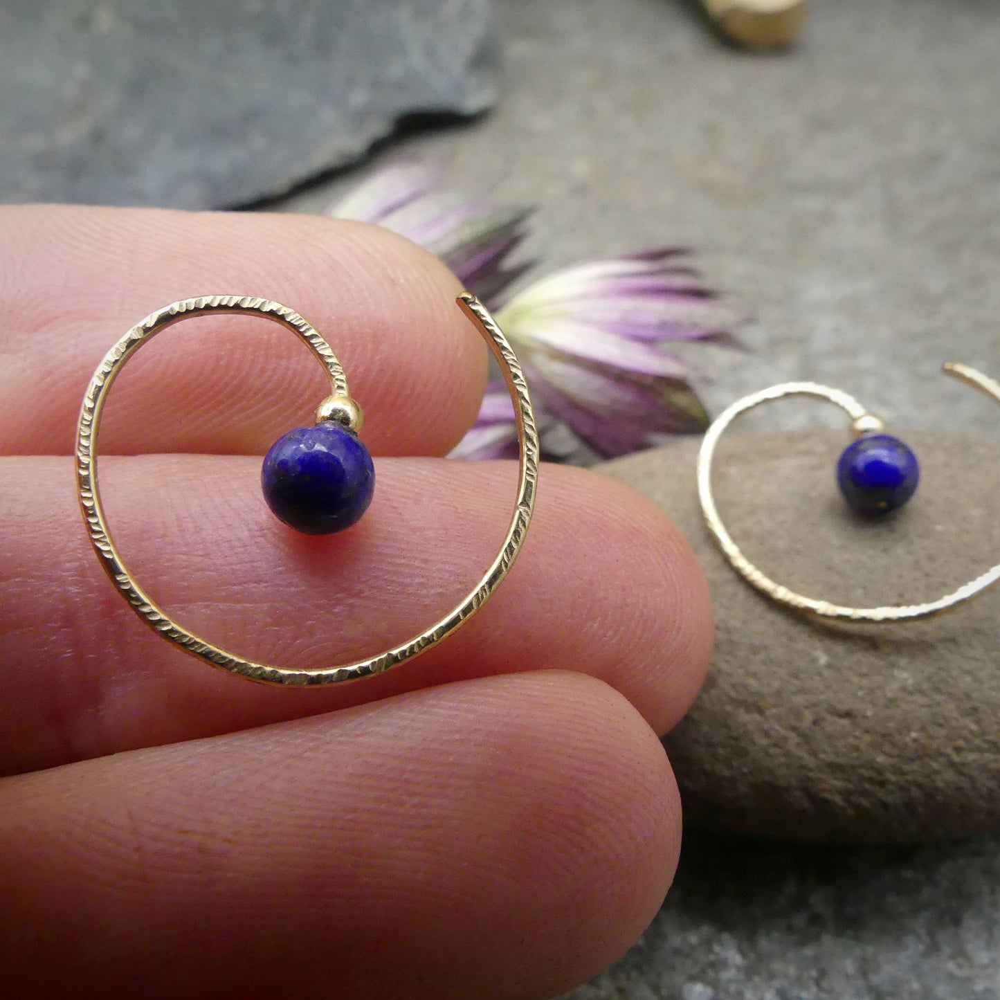 Spiraal Oorknuffels - Lapis Lazuli