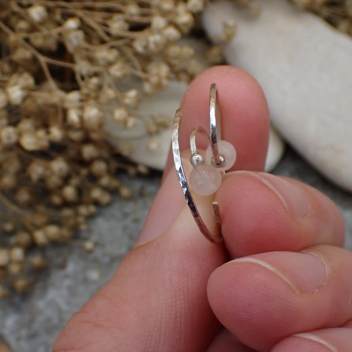 Spiral Ear Cuddles - Rose Quartz