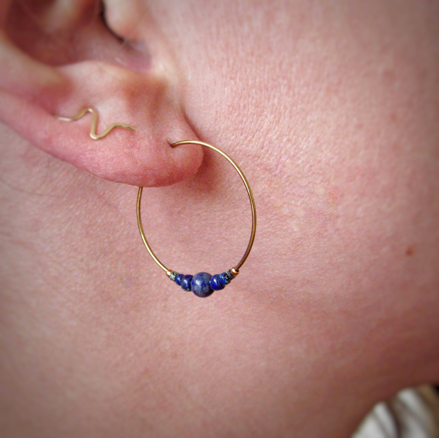 Hoop Earrings - Lapis Lazuli