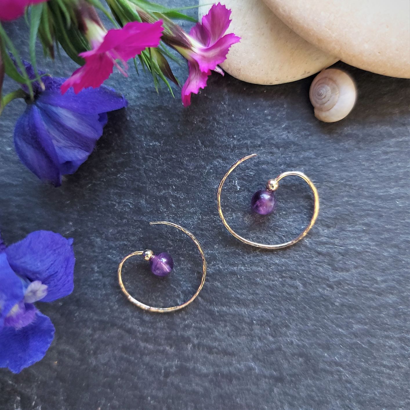 Spiral Ear Cuddles - Amethyst