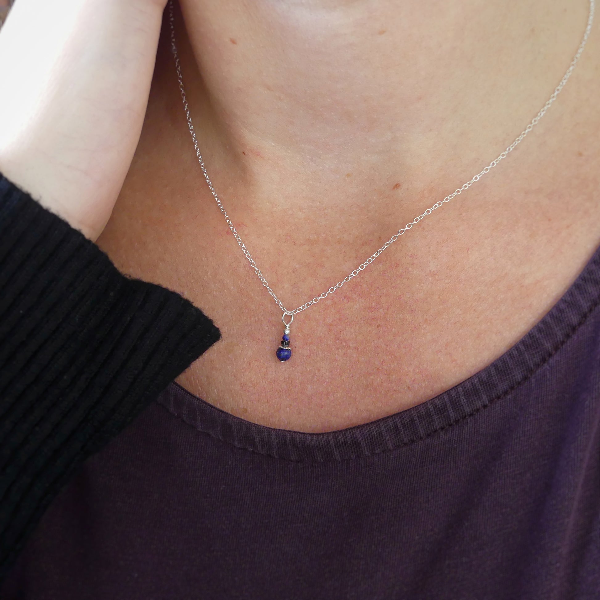 vriendschapsketting met lapis lazuli van sterling silver